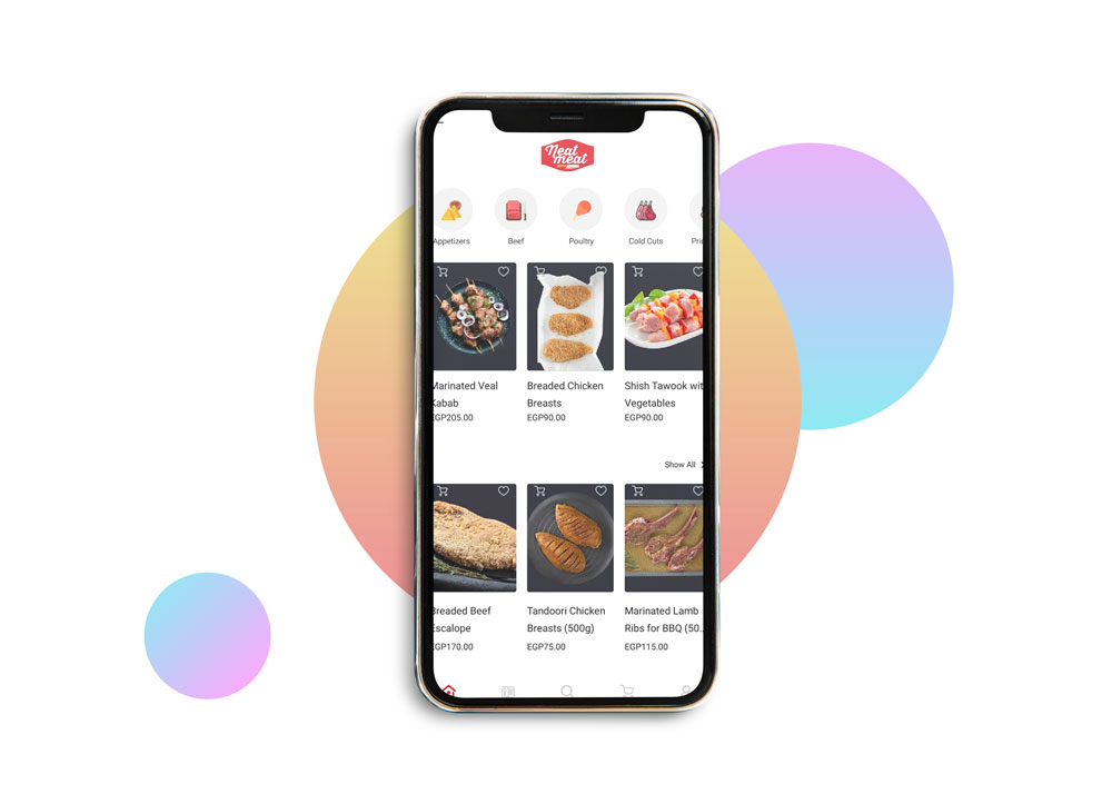 neat meat mobile app - online store